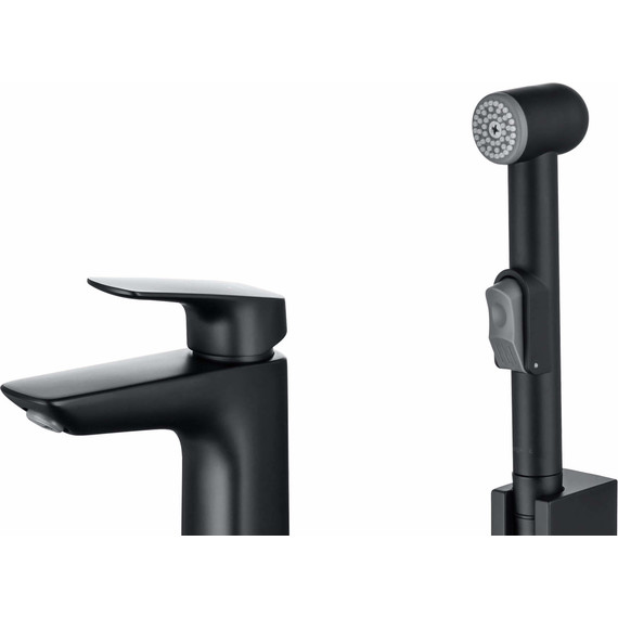 Смеситель для раковины с лейкой для биде Aquatek Вега AQ1012MB, чёрный матовый, Цвет производителя: чёрный матовый - фото 5