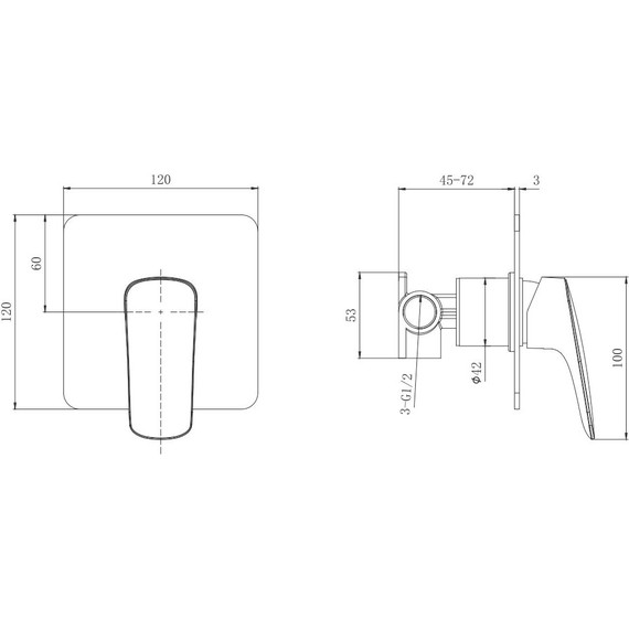 Смеситель для душа Aquatek Вега AQ1066CR (со скрытой частью), Цвет производителя: хром - фото 3