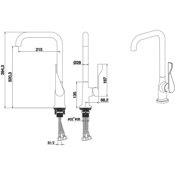 Смеситель для кухни Aquatek Вега AQ1083MB, чёрный матовый, Цвет производителя: чёрный матовый - фото 4