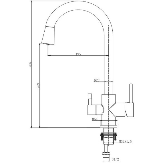 Смеситель для кухни Aquatek Вега AQ1085MB, чёрный матовый, Цвет производителя: чёрный матовый - фото 4