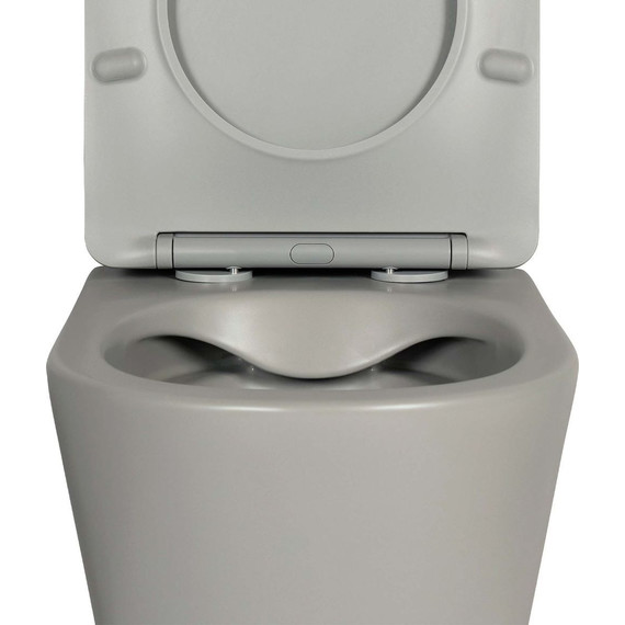 Унитаз подвесной безободковый Aquatek Вега AQ1905-MG с тонкой крышкой микролифт, серый матовый - фото 4