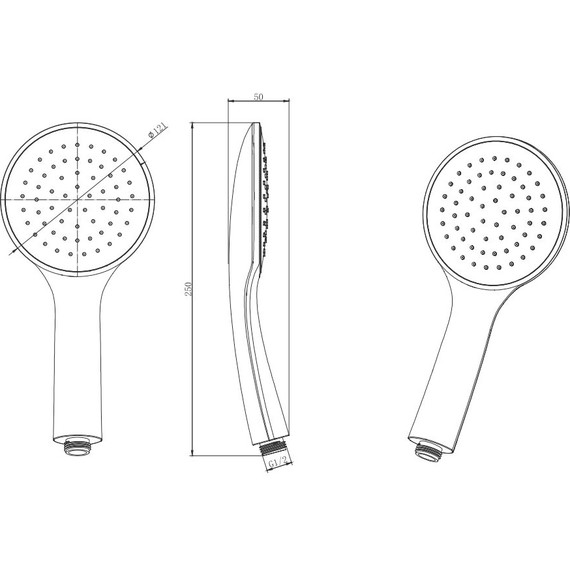 Ручной душ Aquatek Вега AQ2001MB, чёрный матовый - фото 3