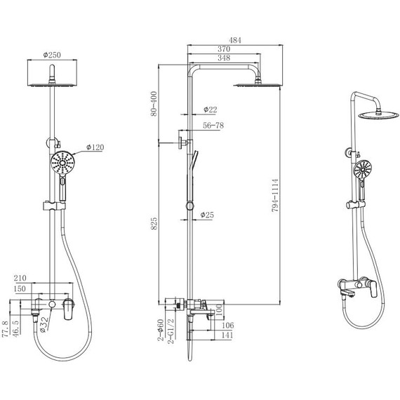 Душевая стойка Aquatek Вега AQ2040CR, Цвет производителя: хром - фото, картинка 16 Душевая стойка Aquatek Вега AQ2040CR, Цвет производителя: хром - фото 16