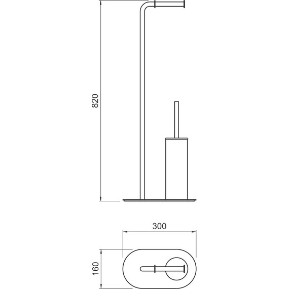 Ёршик для унитаза с держателем для туалетной бумаги Aquatek Оберон AQ4231BG, цвет золото шлифованное - фото 2