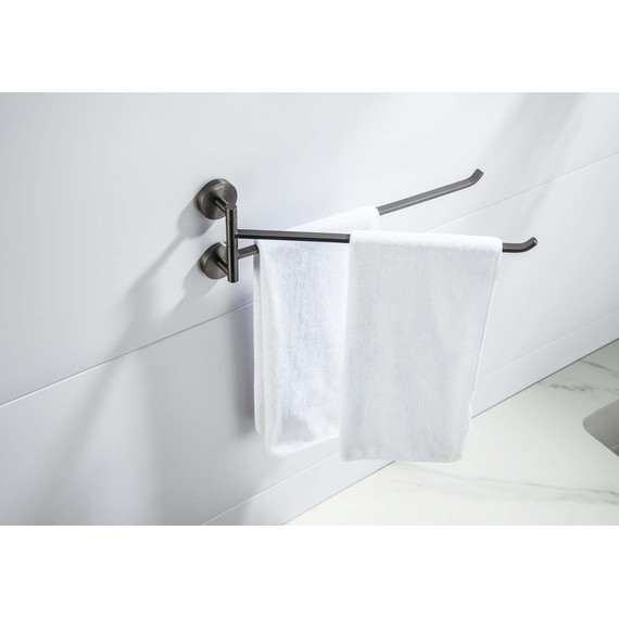 Держатель для полотенец Aquatek Бетта AQ4613BGM, цвет оружейная сталь - фото 4