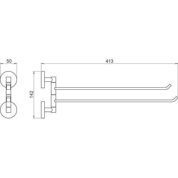 Держатель для полотенец Aquatek Бетта AQ4613BGM, цвет оружейная сталь - фото 6