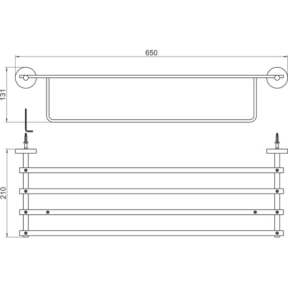 Полка для полотенец Aquatek Бетта AQ4615BGM, цвет оружейная сталь - фото 6