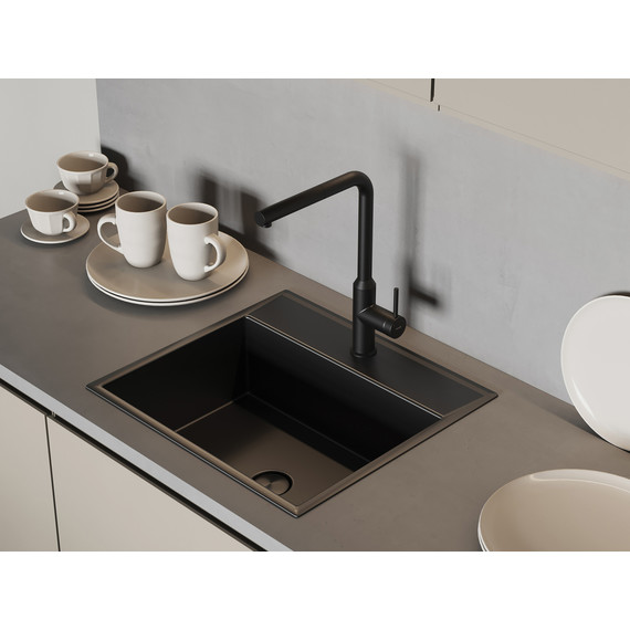 Смеситель для кухни Cersanit Flavis A68247, чёрный - фото 7