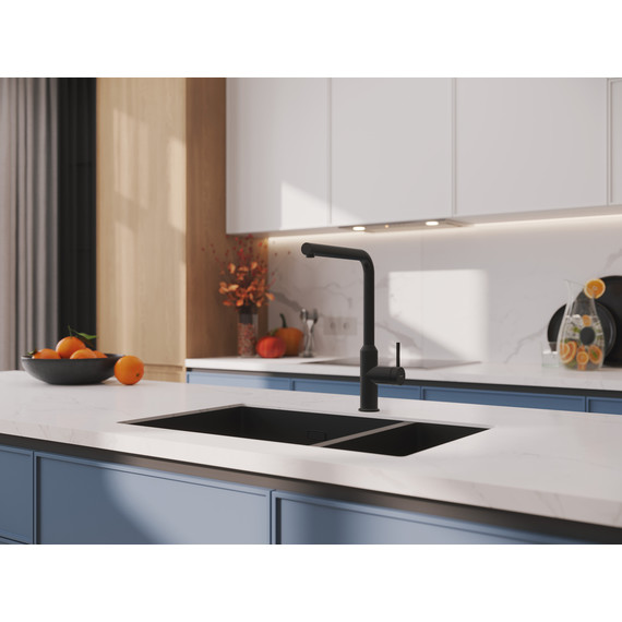 Смеситель для кухни Cersanit Flavis A68247, чёрный - фото 8