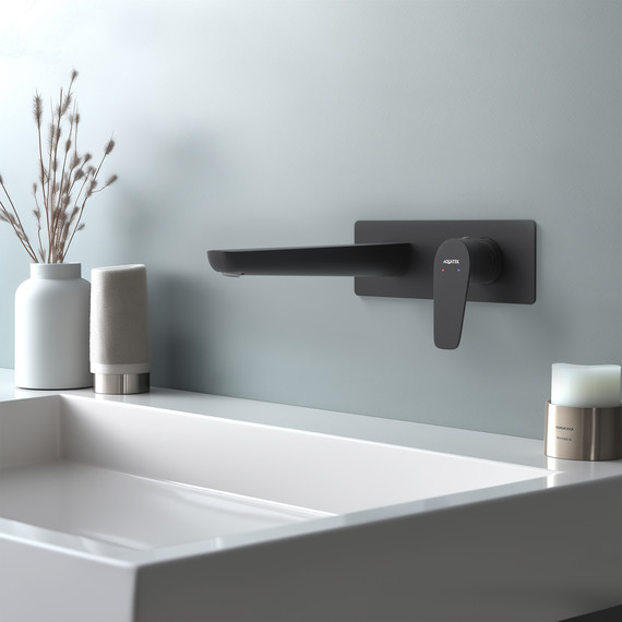 Смеситель для раковины настенный Aquatek Бетта AQ1113MB, чёрный матовый, Цвет производителя: чёрный матовый - фото 3