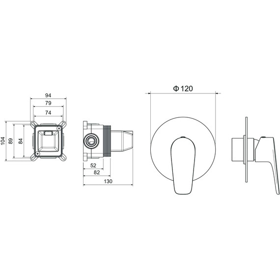 Смеситель для душа Aquatek Бетта AQ1166CR (со скрытой частью), Цвет производителя: хром - фото 3