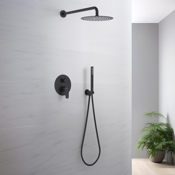 Душевая система для душа Aquatek Бетта AQ1172MB (со скрытой частью) чёрный матовый, Цвет производителя: чёрный матовый - фото 8