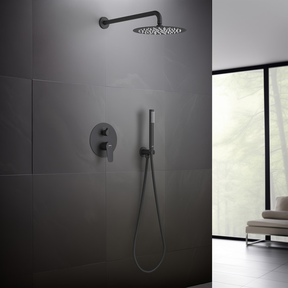 Душевая система для душа Aquatek Бетта AQ1172MB (со скрытой частью) чёрный матовый, Цвет производителя: чёрный матовый - фото 10