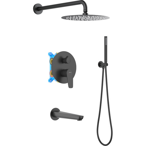 Душевая система для ванны Aquatek Бетта AQ1173MB (со скрытой частью) чёрный матовый, Цвет производителя: чёрный матовый - фото 2