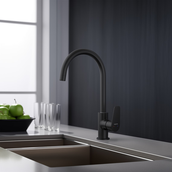 Смеситель для кухни Aquatek Бетта AQ1182MB, чёрный матовый, Цвет производителя: чёрный матовый - фото 6