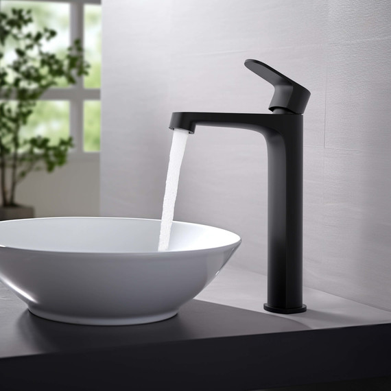 Смеситель для раковины высокий Aquatek Оберон AQ1204MB, чёрный матовый, Цвет производителя: чёрный матовый - фото, картинка 3 Смеситель для раковины высокий Aquatek Оберон AQ1204MB, чёрный матовый, Цвет производителя: чёрный матовый - фото 3