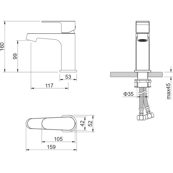 Смеситель для раковины Aquatek Оберон AQ1210MB, чёрный матовый, Цвет производителя: чёрный матовый - фото 7