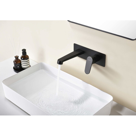 Смеситель для раковины настенный Aquatek Оберон AQ1213MB, чёрный матовый, Цвет производителя: чёрный матовый - фото 4