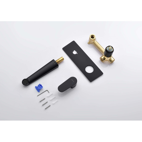 Смеситель для раковины настенный Aquatek Оберон AQ1213MB, чёрный матовый, Цвет производителя: чёрный матовый - фото 13