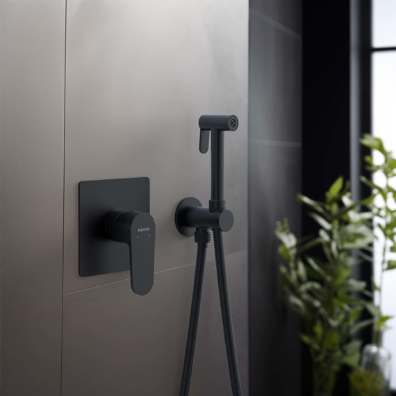 Набор для гигиенического душа Aquatek Оберон AQ1219MB (со скрытой частью) чёрный матовый - фото 3