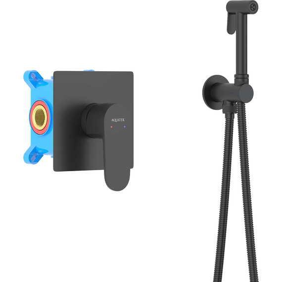 Набор для гигиенического душа Aquatek Оберон AQ1219MB (со скрытой частью) чёрный матовый - фото 5