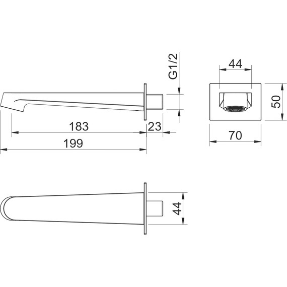 Излив для ванны Aquatek Оберон AQ1241MB, чёрный матовый - фото 4