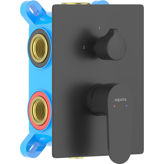 Смеситель для ванны Aquatek Оберон AQ1247MB (со скрытой частью) чёрный матовый, Цвет производителя: чёрный матовый - фото 2