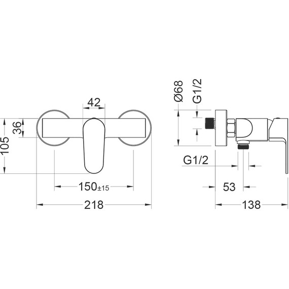 Смеситель для душа Aquatek Оберон AQ1260MB, чёрный матовый, Цвет производителя: чёрный матовый - фото 6