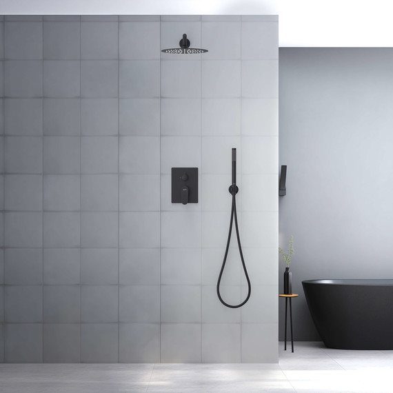 Душевая система для душа Aquatek Оберон AQ1272MB (со скрытой частью) чёрный матовый, Цвет производителя: чёрный матовый - фото 3