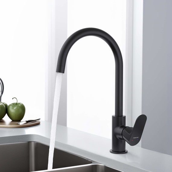 Смеситель для кухни Aquatek Оберон AQ1282MB, чёрный матовый, Цвет производителя: чёрный матовый - фото 3