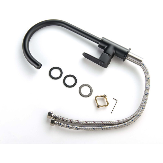 Смеситель для кухни Aquatek Оберон AQ1282MB, чёрный матовый, Цвет производителя: чёрный матовый - фото 9