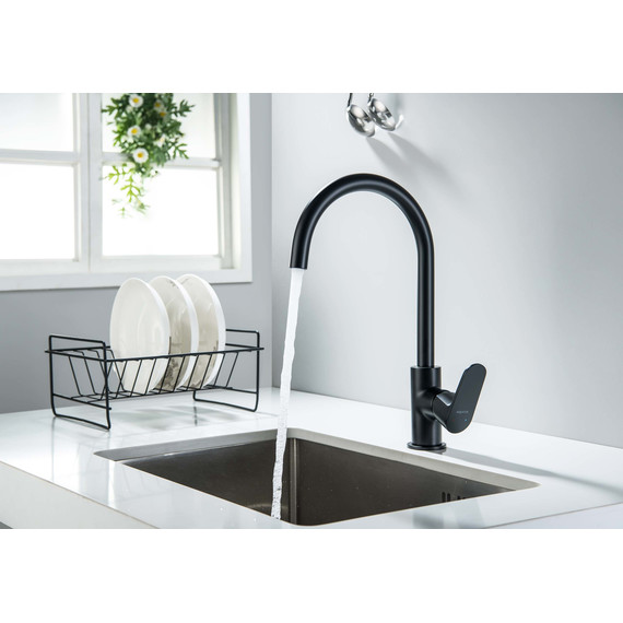 Смеситель для кухни Aquatek Оберон AQ1282MB, чёрный матовый, Цвет производителя: чёрный матовый - фото 6