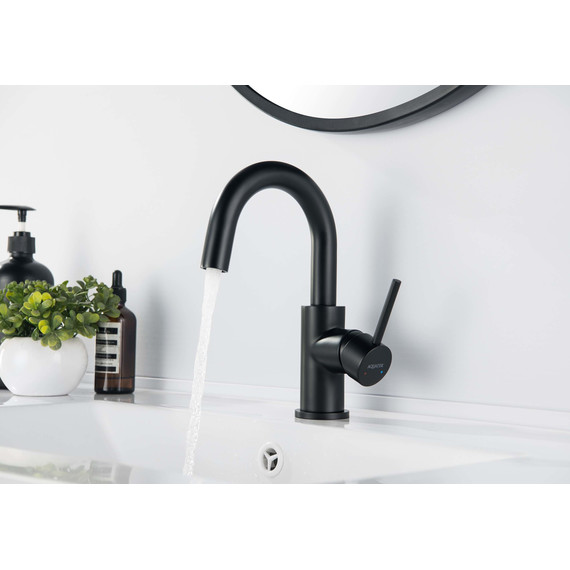 Смеситель для раковины Aquatek Европа AQ1307MB, чёрный матовый, Цвет производителя: чёрный матовый - фото, картинка 2 Смеситель для раковины Aquatek Европа AQ1307MB, чёрный матовый, Цвет производителя: чёрный матовый - фото 2