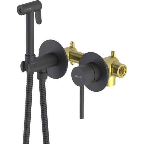 Набор для гигиенического душа Aquatek Европа AQ1319MB (со скрытой частью) чёрный матовый - фото 4