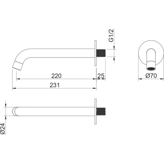 Излив для ванны Aquatek Европа AQ1341MB, чёрный матовый - фото 4