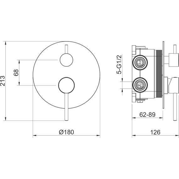 Смеситель для ванны Aquatek Европа AQ1347CR (со скрытой частью), Цвет производителя: хром - фото 4