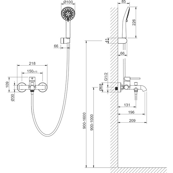 Смеситель для ванны Aquatek Европа AQ1349MB, чёрный матовый, Цвет производителя: чёрный матовый - фото 15