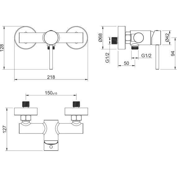Смеситель для душа Aquatek Европа AQ1360MB, чёрный матовый, Цвет производителя: чёрный матовый - фото 6