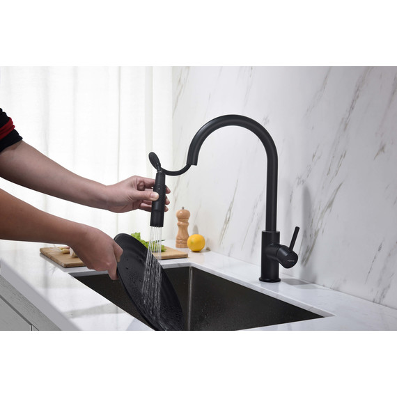 Смеситель для кухни Aquatek Европа AQ1384MB, чёрный матовый, Цвет производителя: чёрный матовый - фото 8