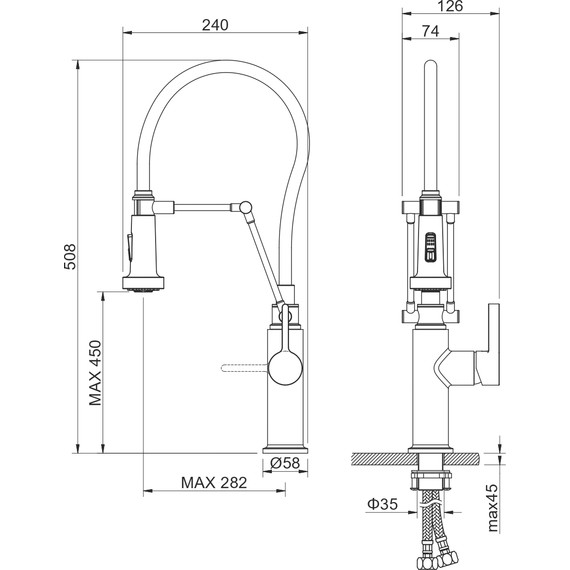 Смеситель для кухни Aquatek Европа AQ1388CR, Цвет производителя: хром - фото 7