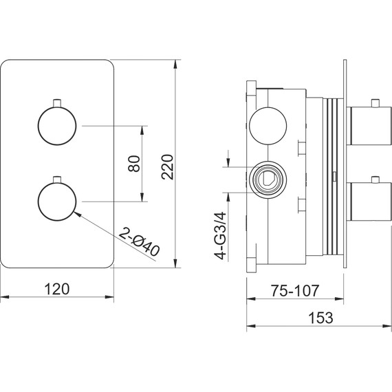 Смеситель для ванны с термостатом Aquatek Европа AQ1392MB (со скрытой частью) чёрный матовый, Цвет производителя: чёрный матовый - фото 4
