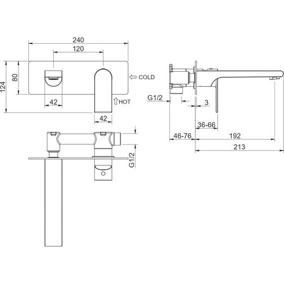 Смеситель для раковины настенный Aquatek Лира AQ1413MB, чёрный матовый, Цвет производителя: чёрный матовый - фото 10