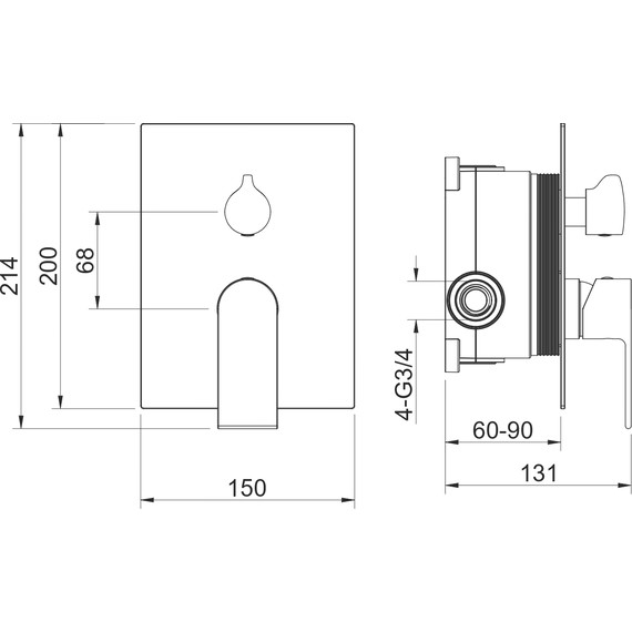 Смеситель для ванны Aquatek Лира AQ1446CR (со скрытой частью), Цвет производителя: хром - фото 4