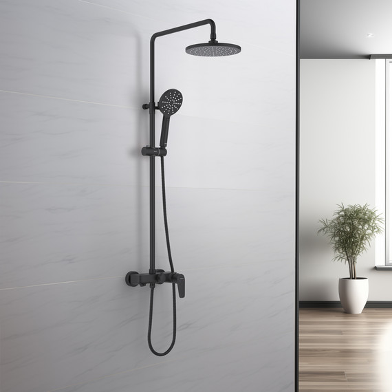 Душевая стойка Aquatek Бетта AQ2140MB, чёрный матовый, Цвет производителя: чёрный матовый - фото 2