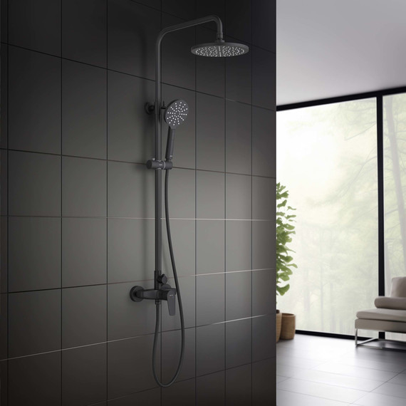 Душевая стойка Aquatek Бетта AQ2160MB, чёрный матовый, Цвет производителя: чёрный матовый - фото 4