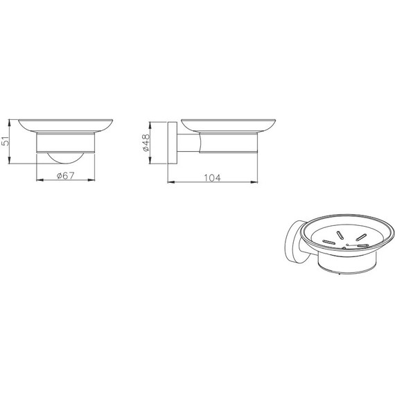 Мыльница Aquatek Вега AQ4003MB, цвет чёрный матовый - фото 2