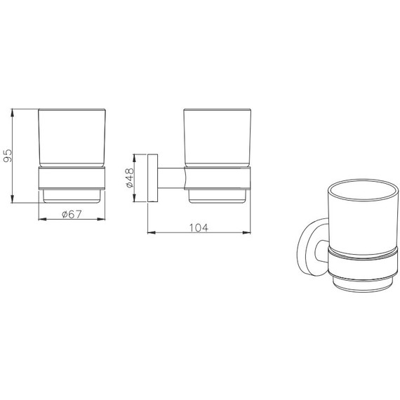 Стакан для зубных щеток Aquatek Вега AQ4004CR - фото 2
