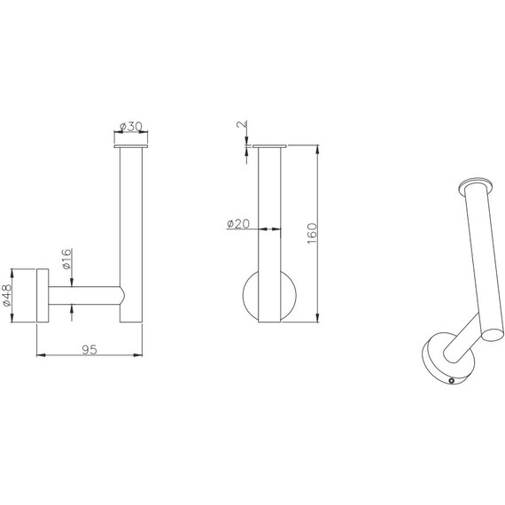 Держатель для туалетной бумаги Aquatek Вега AQ4007CR - фото 2