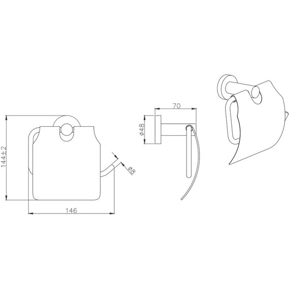 Держатель для туалетной бумаги Aquatek Вега AQ4009CR - фото 2