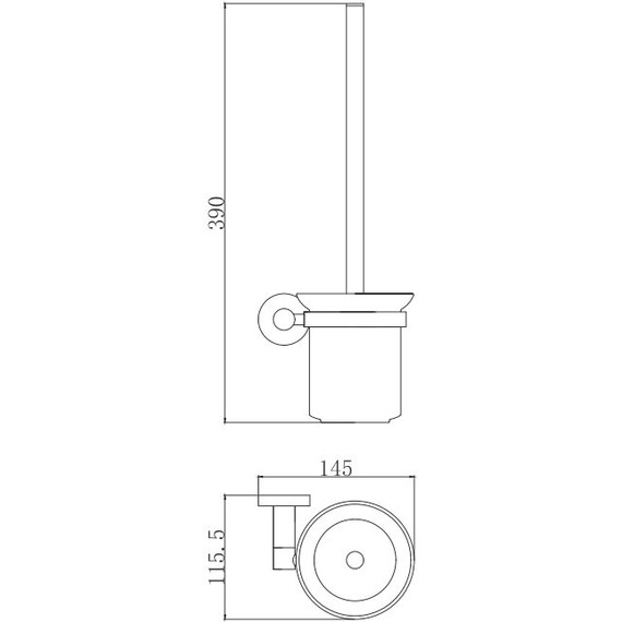 Ёршик для унитаза Aquatek Вега AQ4010MB, цвет чёрный матовый - фото 2
